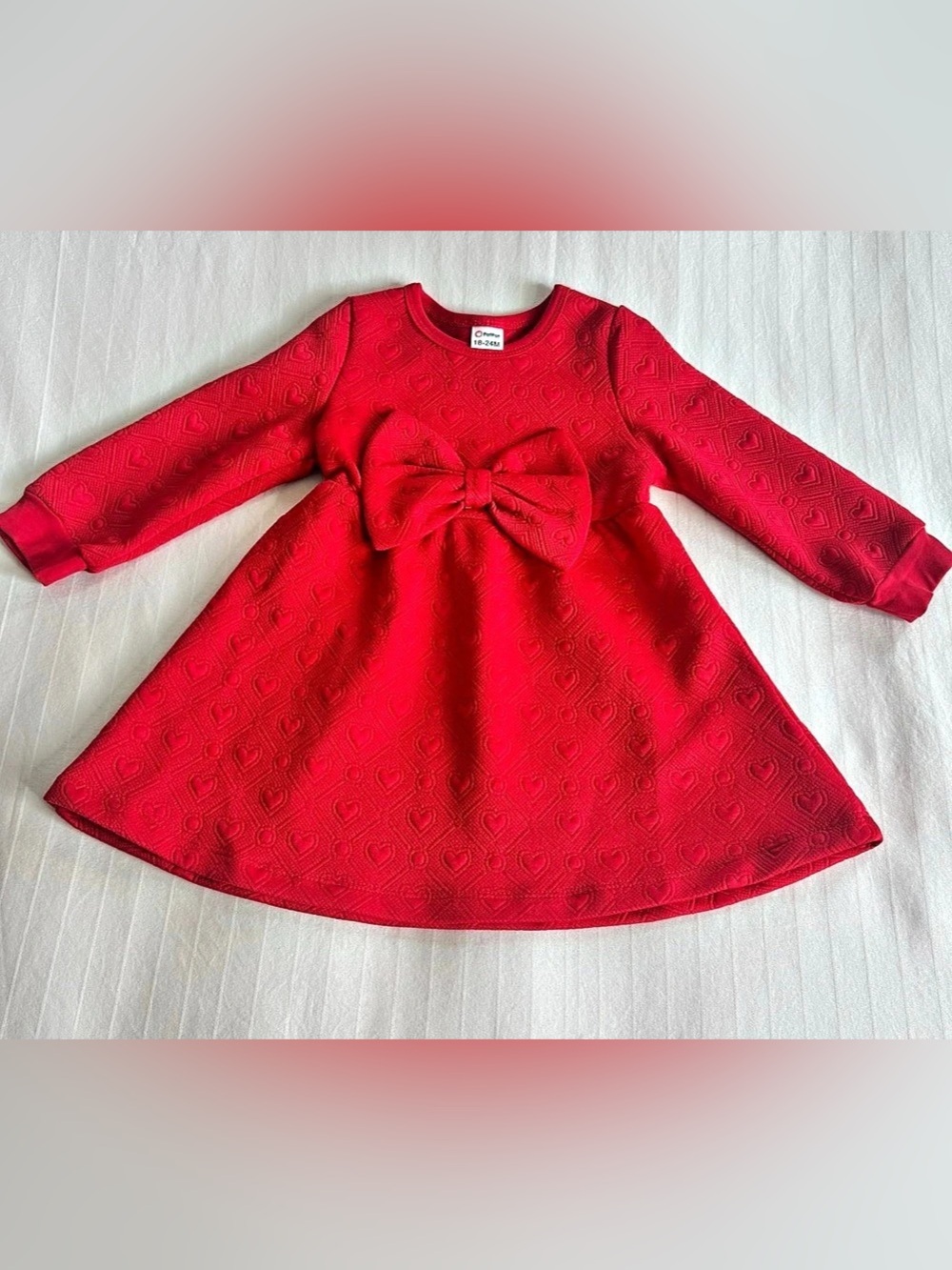 PatPat Baby Girls Red Bow Dress 18-24M Like New